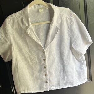 Joie White Linen Blouse